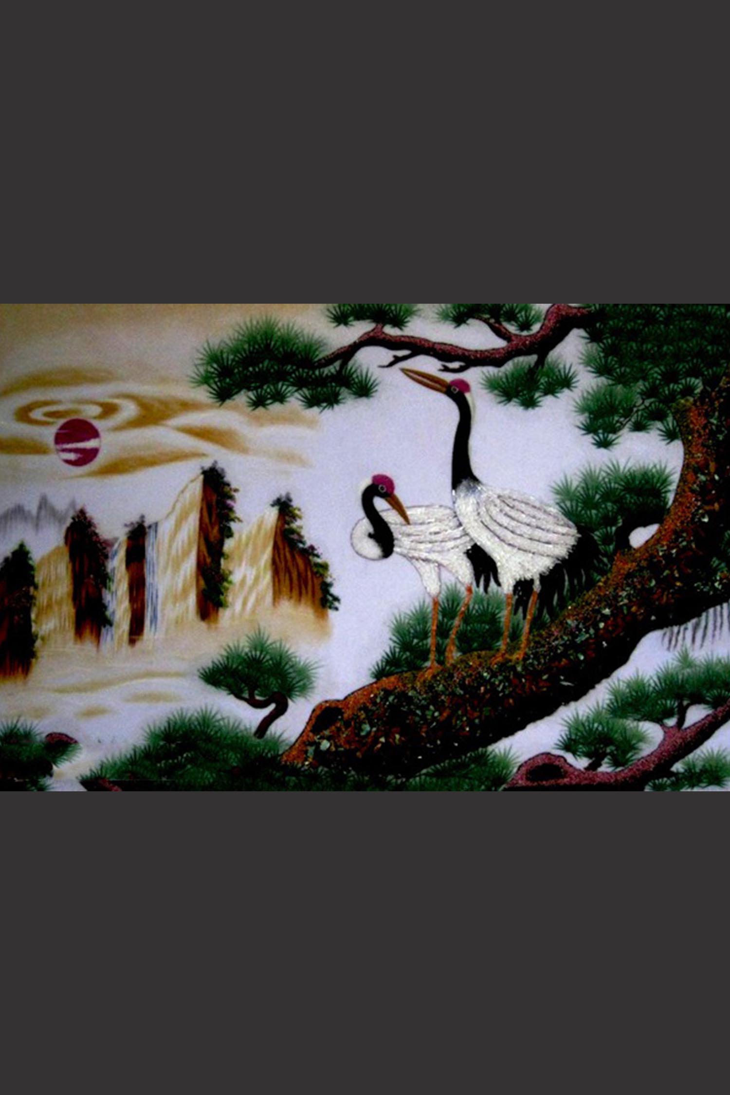 Tranh Đá Quý Song Hạc