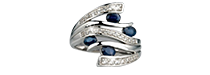 Nhẫn đá Sapphire thiên nhiên
